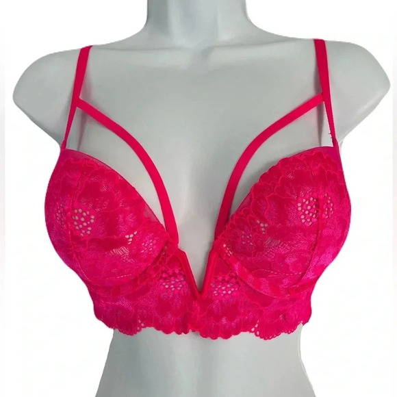 La SENZA/ Beyond Sexy/ Classic  plunge/ Neon pink/ Size 34B - Picture 1 of 10